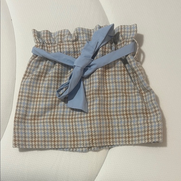 The Beaufort Bonnet Company Blue and Brown Plaid Kids Skirt - Picture 1 of 5